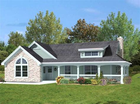 one level porch house plans